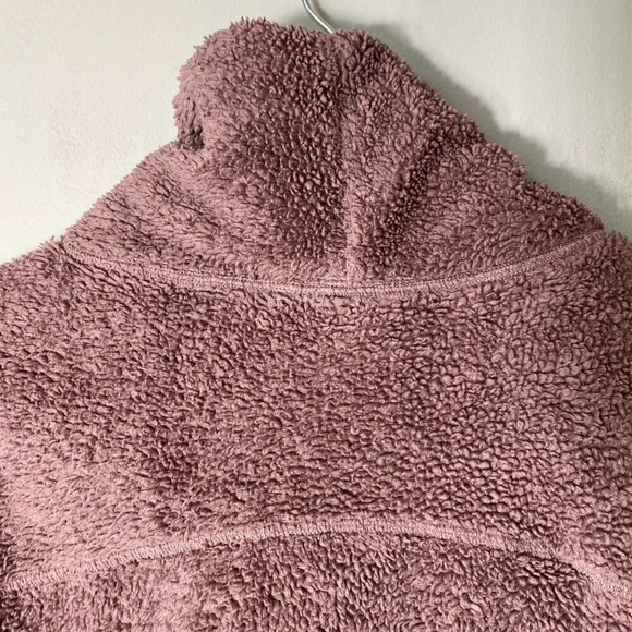 Zella Women's XS Furry Fleece Funnel Neck Teddy Mock Neck Pullover Purple Moon - Picture 12 of 16